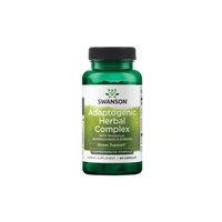 Thumbnail for Explore stress support with Swanson's Adaptogenic Complex Rhodiola, Ashwagandha & Ginseng. This bottle of 60 capsules is filled with potent herbs designed to help you maintain balance and vitality.