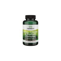Thumbnail for A bottle of Swanson Senna, Cascara & Psyllium Complex 90 Capsules, a digestive health supplement made with natural herbs, contains 90 capsules and promotes triple-action support for body detoxification.