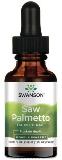 Miniatura de Swanson Saw Palmetto Liquid Extract - 29,6 ml líquido para a saúde da próstata.