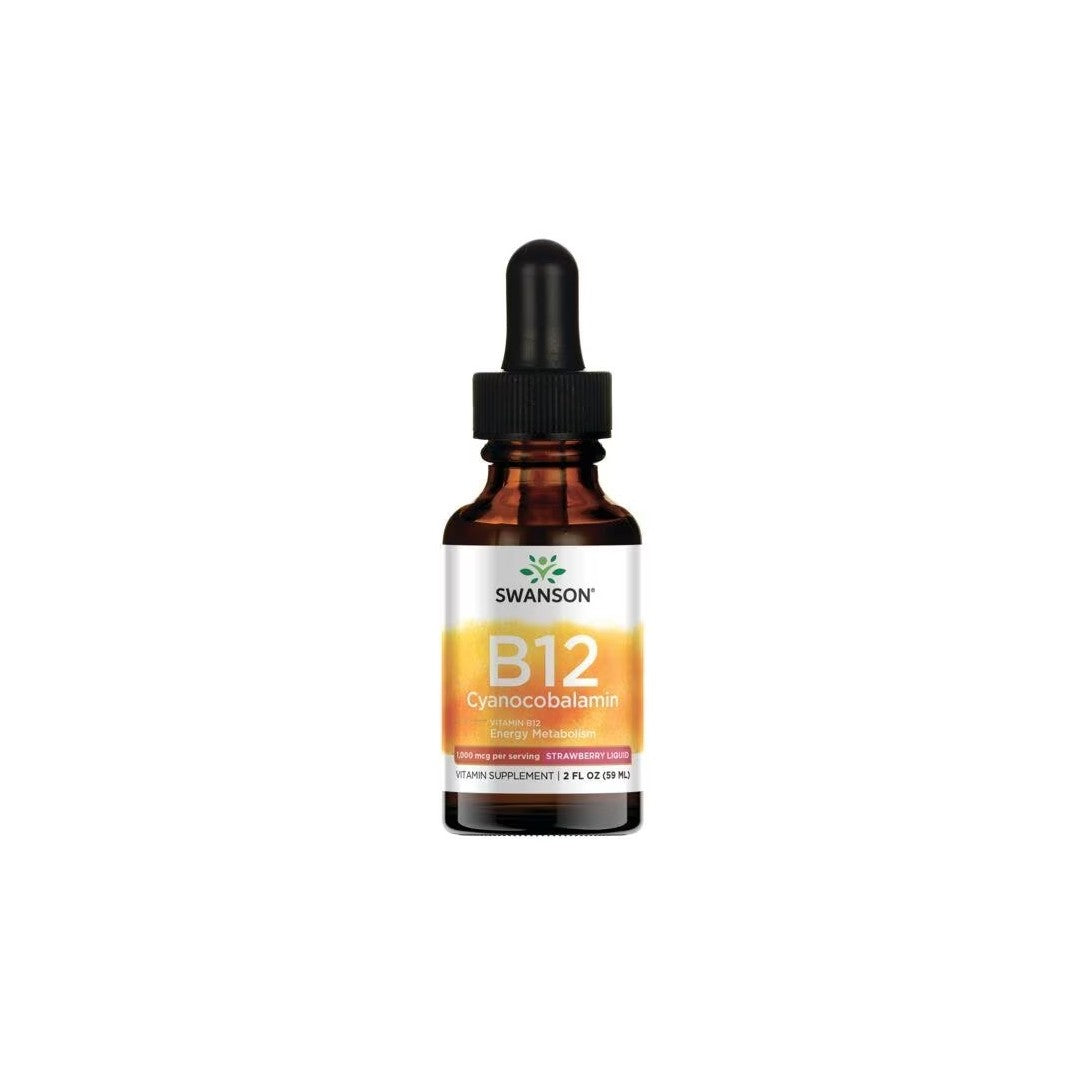 Vitamin B12 Cyanocobalamin 1000 mcg - Strawberry 59 ml Liquid - front