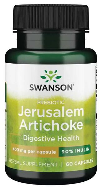 Swanson A alcachofra de Jerusalém prebiótica promove a saúde digestiva como suplemento de ervas.