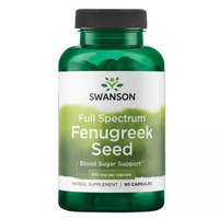 Thumbnail for The Swanson Fenugreek Seed supplement offers 90 capsules, each with 610 mg of fenugreek, supporting blood sugar and hormonal health.