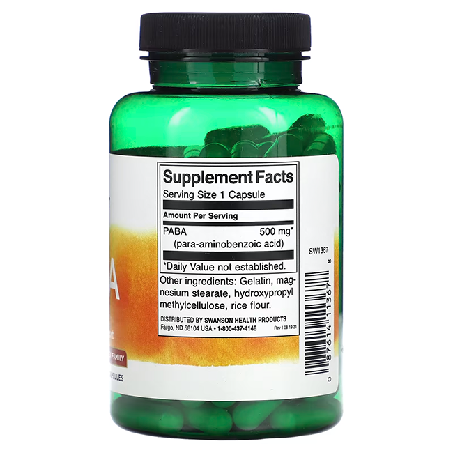 PABA 500 mg 120 Capsules