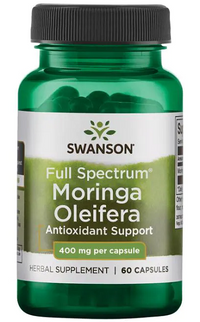 Thumbnail for Swanson Moringa Oleifera - 400 mg 60 capsules apoio antioxidante para reduzir o stress oxidativo e os danos celulares.