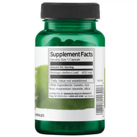 Thumbnail for The Swanson Full Spectrum Moringa Oleifera 400 mg capsules come in a green bottle and are rich in phytonutrients. Supplement facts include Moringa Oleifera leaf, with other ingredients like gelatin, rice flour, and magnesium stearate.