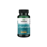 Thumbnail for Swanson's L-Tryptophan 500 mg, a key amino acid for better sleep, comes in a green bottle containing 60 capsules.