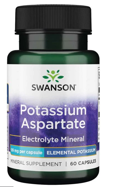 Swanson Aspartato de Potássio - 99 mg 90 cápsulas suplemento alimentar cápsulas que contêm aspartato de potássio mineral eletrolítico.