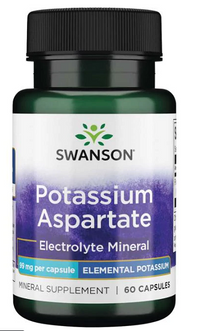 Miniatura de Swanson Potassium Aspartate - 99 mg 90 capsules suplemento alimentar cápsulas contendo aspartato de potássio mineral eletrólito.