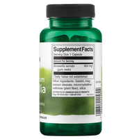 Thumbnail for Swanson's Boswellia 800 mg 60 Capsules comes in a green bottle with supplement facts, providing 800 mg of Boswellia serrata per capsule to support joint health. Inspired by Ayurvedic tradition, other ingredients are also listed.