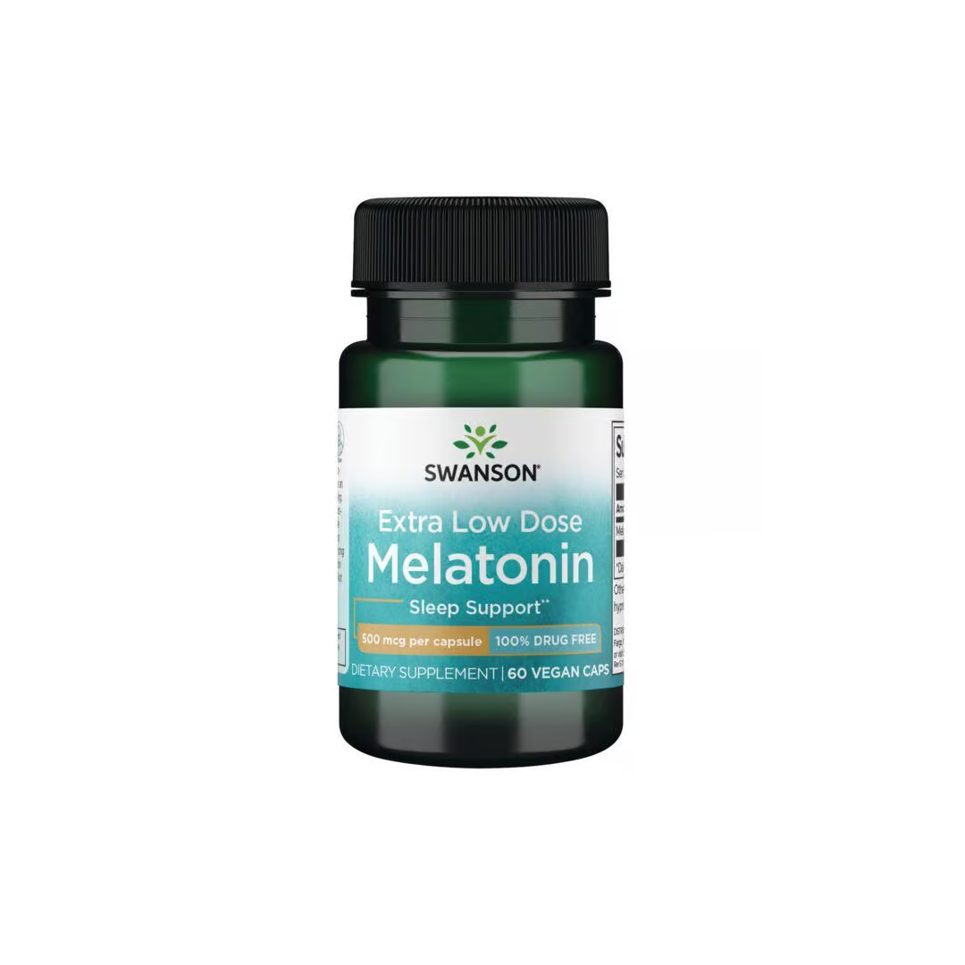 Extra Low Dose Melatonin 500 mcg 60 Veggie Capsules