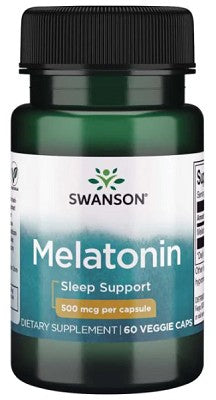 Swanson Melatonina - 0,5 mg 60 cápsulas vegetais cápsulas de apoio ao sono.