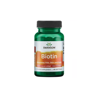 Thumbnail for The Swanson Biotin - 10000 mcg supplement offers a green bottle with 60 high-potency softgels that nourish hair, skin, and nails.