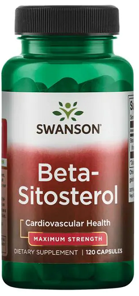 Swanson Beta-Sitosterol - 80 mg 120 cápsulas, um suplemento alimentar.