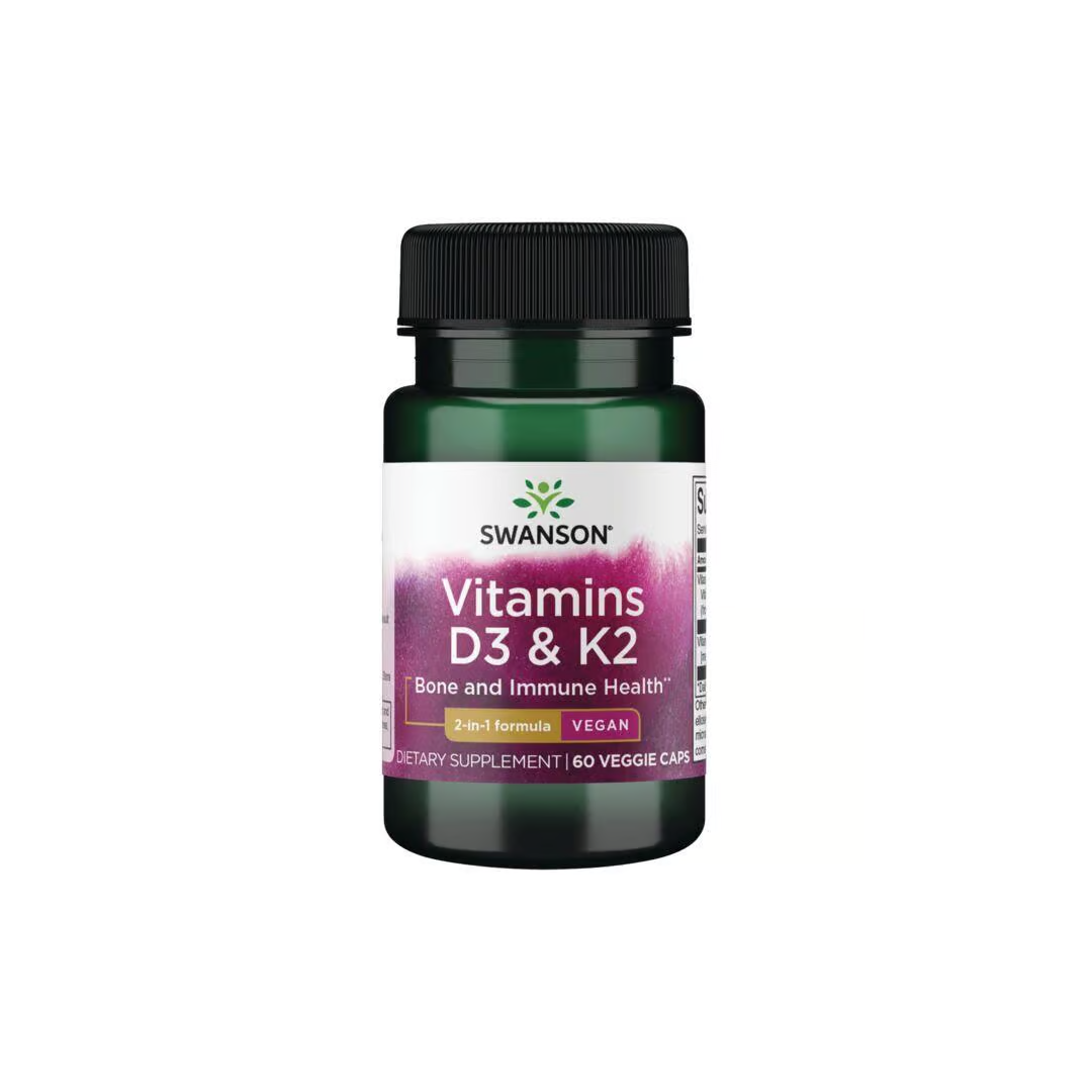 Vitamins D3 2000 IU & K2 75 mcg 60 Veggie Capsules