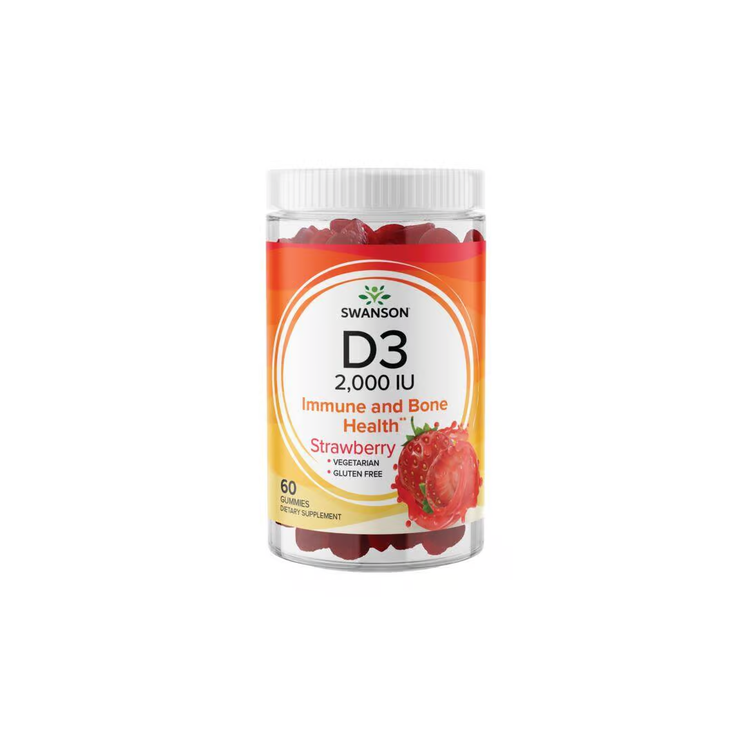 Vitamin D3 2000 IU (50 mcg) 60 Gummies - Strawberry