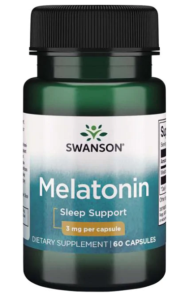 Swanson Melatonina - 3 mg 60 cápsulas de apoio ao sono.