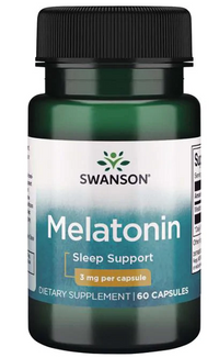 Miniatura de Swanson Melatonina - 3 mg 60 cápsulas de apoio ao sono.