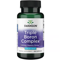 Thumbnail for Swanson's Boron Triple Complex supplement provides 3 mg of boron per capsule, designed to promote strong, healthy bones, and comes in a bottle of 250 capsules.