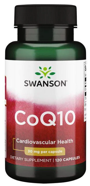 Swanson Coenzima Q10 - 30 mg 120 cápsulas para a saúde cardiovascular.