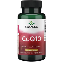 Thumbnail for Swanson's Coenzyme Q10 30 mg dietary supplement offers 120 capsules to support cardiovascular health and energy production.