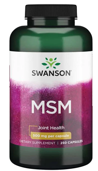 Swanson MSM - 500 mg 250 comprimidos As Cápsulas para a Saúde das Articulações foram especialmente formuladas para apoiar a saúde das articulações. Estas cápsulas também proporcionam benefícios para a saúde do cabelo e da pele. O ingrediente principal destas cápsulas é o MSM, conhecido pelo seu impacto positivo.
