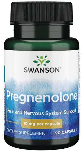 Um potente suplemento de pró-hormonas para a saúde do cérebro - Swanson Pregnenolone - 10 mg 90 capsules.
