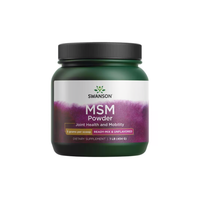 Thumbnail for A container of Swanson's MSM powder weighing 454 grams offers essential collagen support for joint health and mobility. This unflavored, ready-mix formula easily integrates into your daily routine.