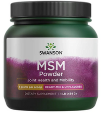 Miniatura de Swanson MSM powder - 454 gramas pwdr melhora a saúde das articulações e aumenta a integridade das mesmas com as suas estruturas de colagénio eficazes.