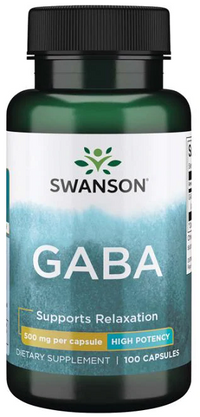 Miniatura de Swanson GABA - 500 mg 100 cápsulas apoia as cápsulas de relaxamento.