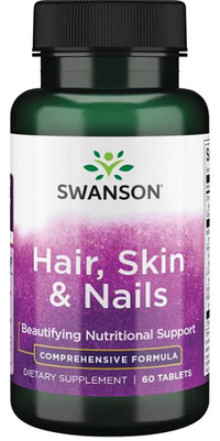 Miniatura de Um frasco de Swanson Hair, Skin & Nails - 60 tabs.