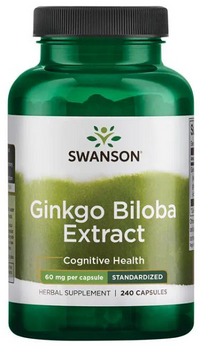 Miniatura de Swanson Extrato de Ginkgo Biloba 24% 60 mg 240 cap.