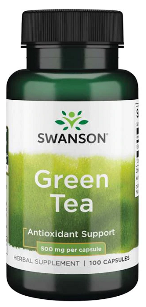 Swanson Chá Verde - 500 mg 100 cápsulas cápsulas de apoio antioxidante.