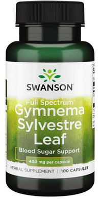 Miniatura de Um frasco de Swanson Gymnema Sylvestre Leaf - 400 mg 100 capsules.