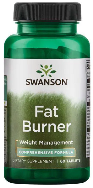 Swanson Fat Burner - 60 comprimidos de suplemento de controlo de peso.