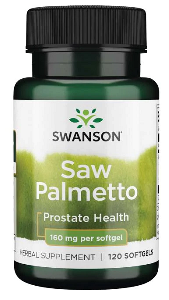 Swanson Saw Palmetto - 160 mg 120 cápsulas de gelatina mole, para a saúde das vias urinárias e da próstata.