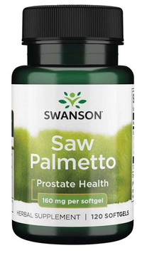Miniatura de Swanson Saw Palmetto - 160 mg 120 cápsulas de gelatina mole, para a saúde das vias urinárias e da próstata.