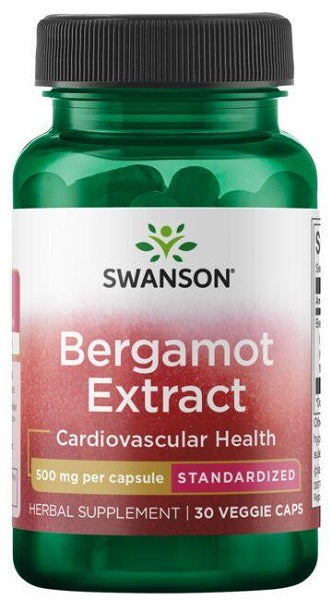 Swanson Extrato de Bergamota 500 mg 30 vcaps suplemento alimentar.