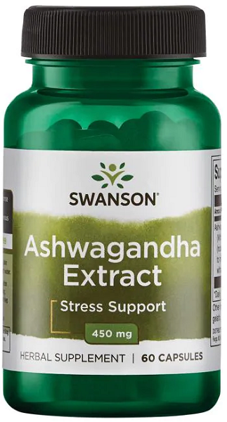 Swanson Extrato de Ashwagandha - 450 mg 60 cápsulas.