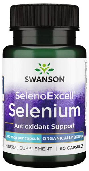 Swanson SelenoExcell cápsulas de apoio antioxidante com selénio é um poderoso suplemento de Selénio - 200 mcg 60 cápsulas que proporciona cuidados cardiovasculares e apoia a manutenção da próstata.