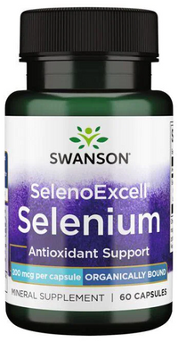 Miniatura para Swanson As cápsulas de selénio SelenoExcell são um poderoso suplemento de Selénio - 200 mcg 60 cápsulas que proporciona cuidados cardiovasculares e apoia a manutenção da próstata.