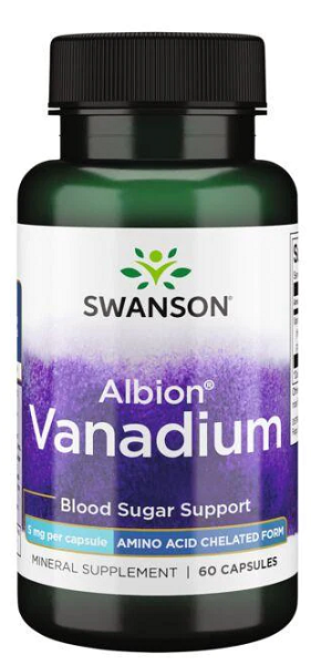 Swanson Albion Vanádio Quelatado - 5 mg 60 cápsulas.