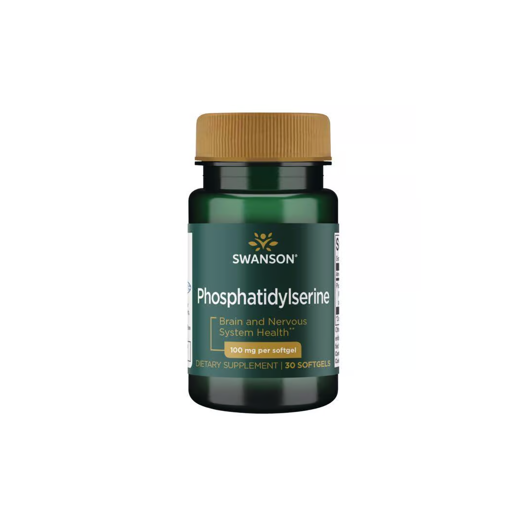 Swanson's Phosphatidylserine 100 mg dietary supplement, comprised of 30 softgels, is expertly crafted to enhance brain and nervous system health while supporting cognitive function.