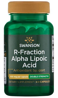 Thumbnail for Swanson é especialista em fornecer R-Fraction Alpha Lipoic Acid - 100 mg 60 capsules, um poderoso antioxidante que ajuda a manter níveis saudáveis de açúcar no sangue.