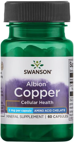 Swanson Cobre - 2 mg 60 cápsulas Albion Chelated cellular health 60 cápsulas.
