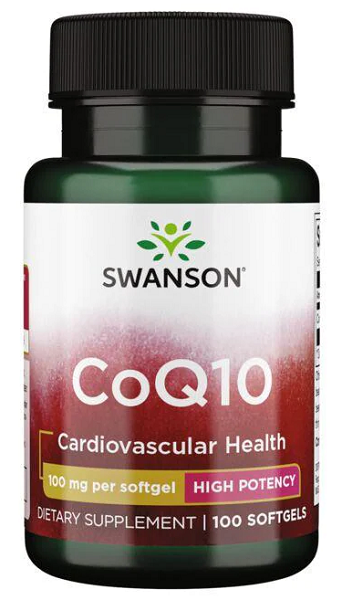 Swanson Coenzima Q10 100 mg 100 cápsulas de gelatina mole.