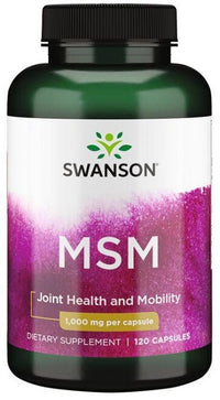 Thumbnail for Swanson MSM 1000 mg 120 caps é um suplemento que apoia os tecidos conjuntivos e promove a saúde das articulações. Ao reforçar as estruturas de colagénio, ajuda a melhorar a mobilidade geral.