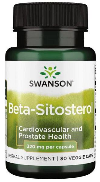 Suplemento alimentar com Swanson Beta-Sitosterol - 320 mg 30 cápsulas vegetais.