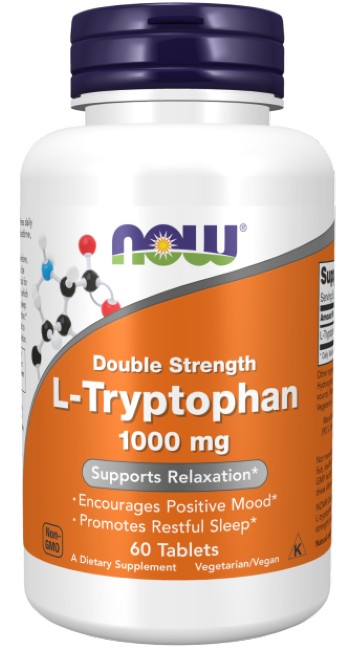 L-Tryptophan, Double Strength 1000 mg 60 Comprimidos - frente 2