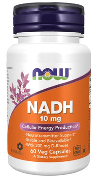 Thumbnail for Now Foods NADH 10 mg 60 Vegetable Capsules support energy production and the immune system, reducing fatigue and tiredness.