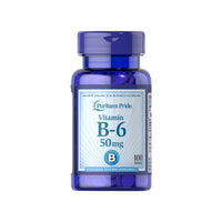 Miniatura para Vitamina B-6 Piridoxina 50 mg - 5 cápsulas para saúde cardiovascular e metabolismo energético, por Puritan's Pride .